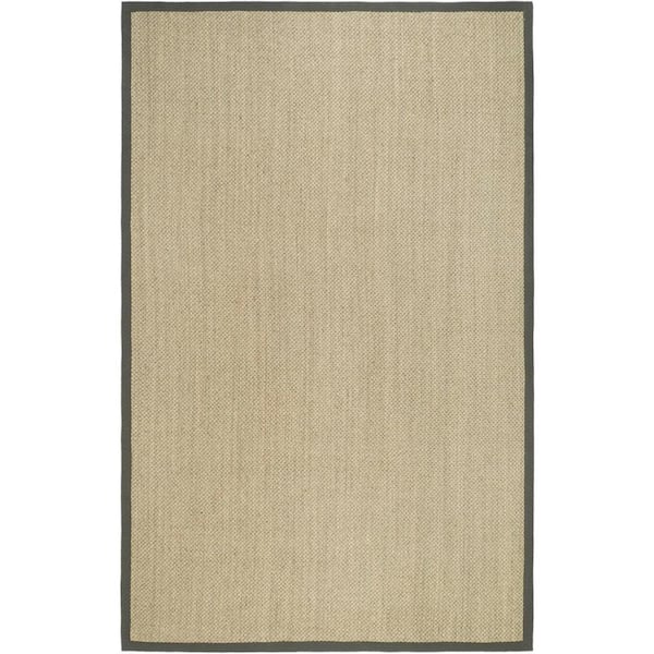 Natural Fiber Marble/Gray 6 ft. x 9 ft. Border Area Rug