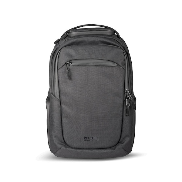 KENNETH COLE REACTION Parker 17 in. Laptop Black Backpack with Removable Laptop Sleeve 5714505B