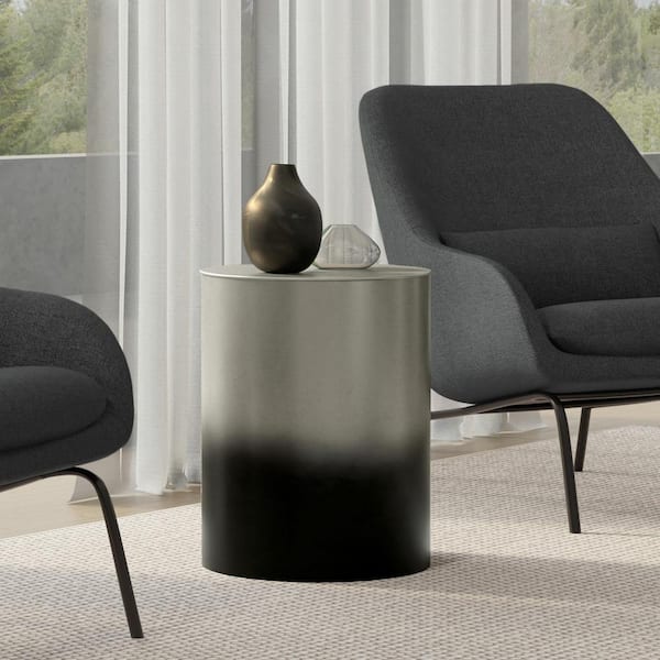IDÉE AO TABLE Simpli Home Curtis Industrial 16 in. Wide Metal Cylinder