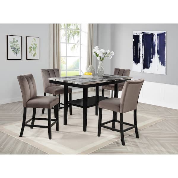 Marbella Cedar Brown Velvet Counter Height Stools (Set of 2)