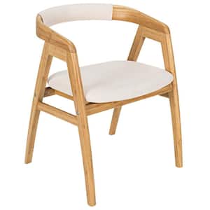 Burlywood Leisure Bamboo Chair Dining Chair with Curved Back and Anti-slip Foot Pads