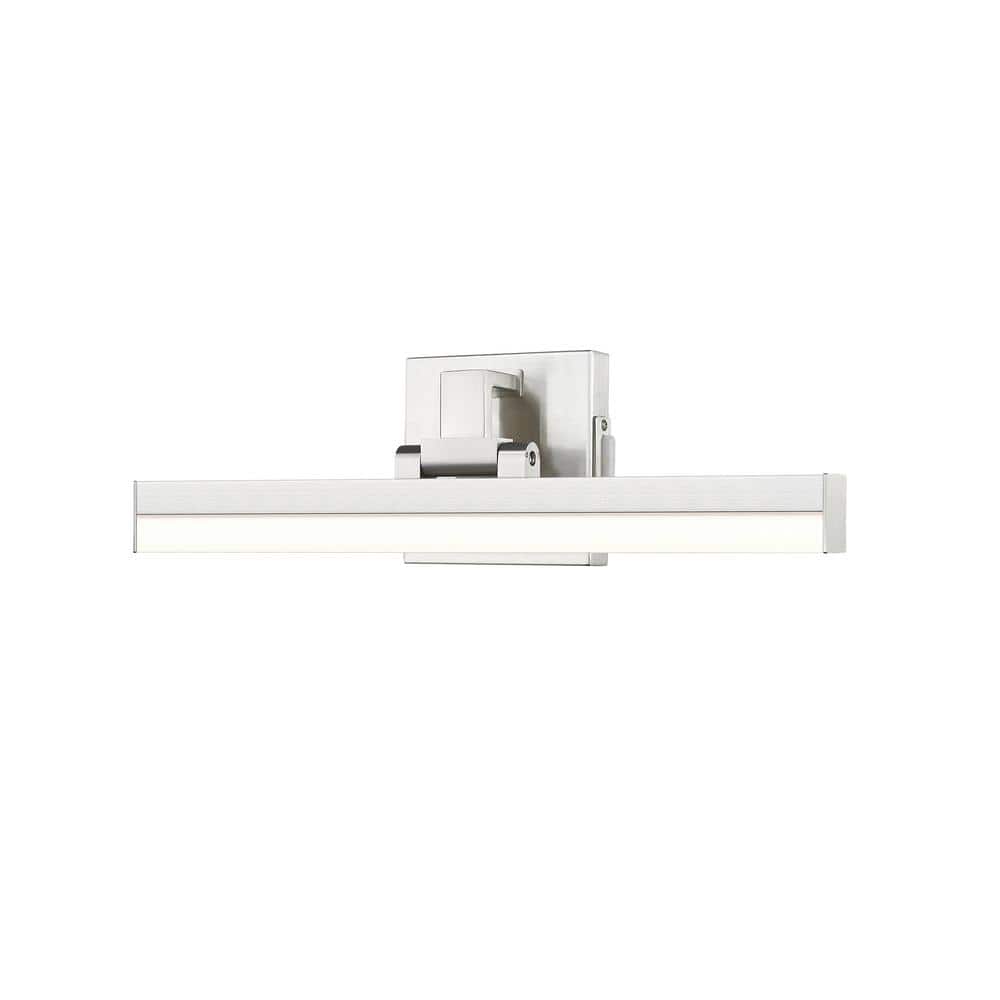 Liam 18 in. 2-Light Brushed Nickel Integrated LED Vanity Light with Frosted