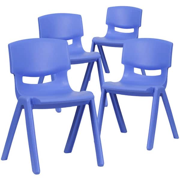 Carnegy Avenue 4-Pack Blue Plastic Stackable School Chair with 13.25 in. Seat Height