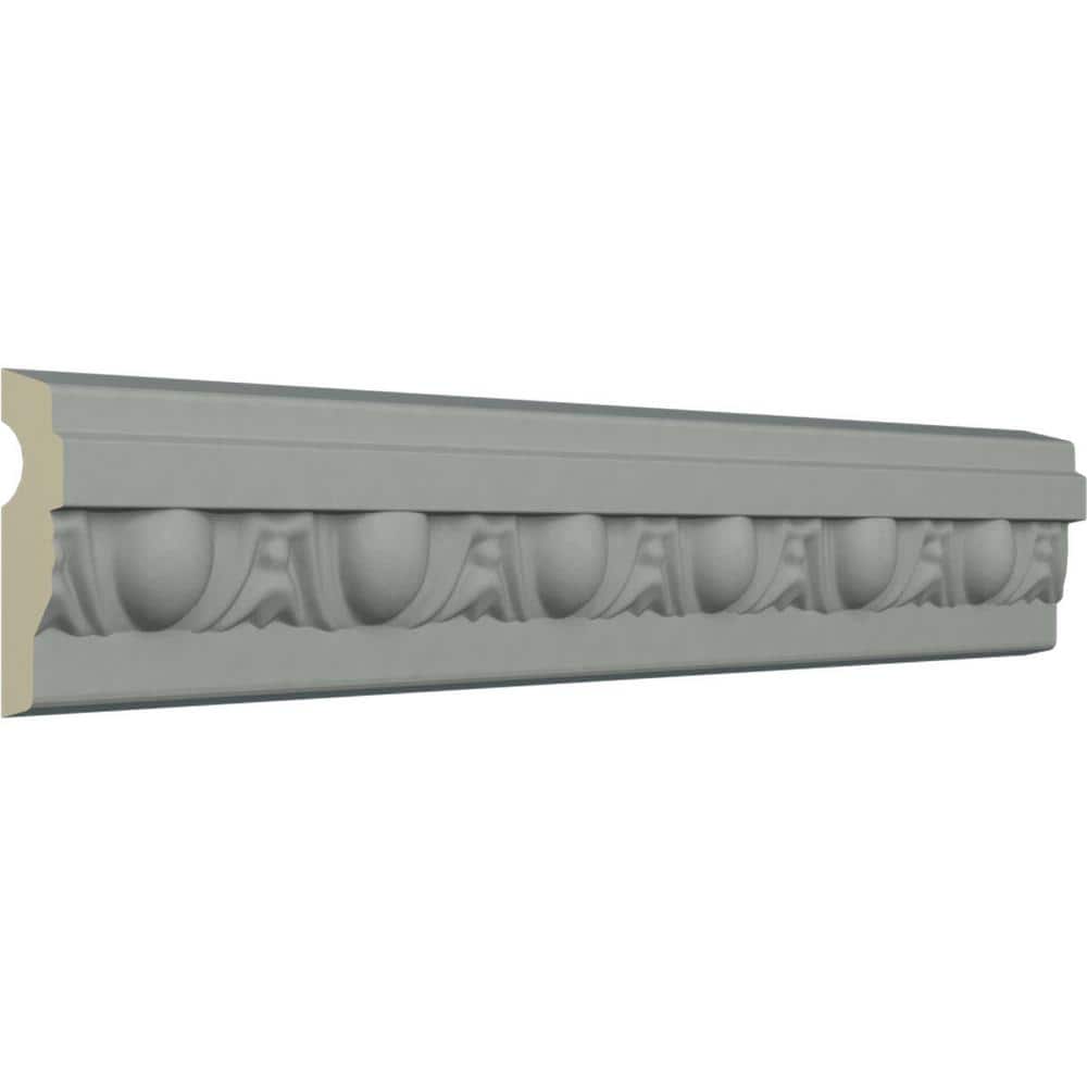 94.5" White Polyurethane Egg & Dart Crown Moulding