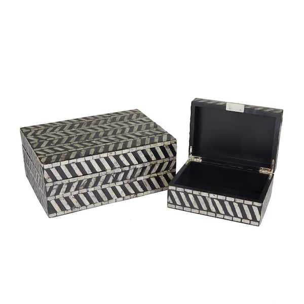 Litton Lane Rectangle Mother of Pearl Handmade Chevron