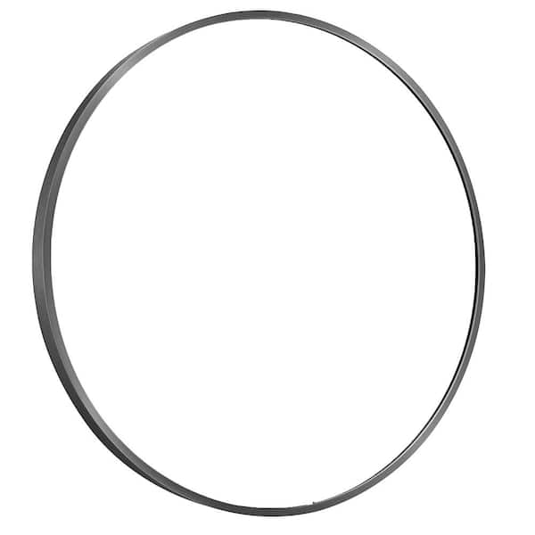 FORIOUS 30 in. W x 30 in. H Small Round Aluminum Framed Wall Bathroom Vanity Mirror in Matte Black