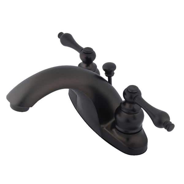 Kingston Brass English Country 4 in. Centerset 2-Handle Bathroom Faucet in Oil Rubbed Bronze