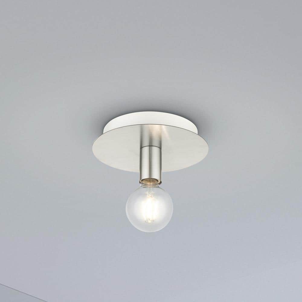 Brushed Nickel 8" Indoor/Outdoor Flush Mount Light