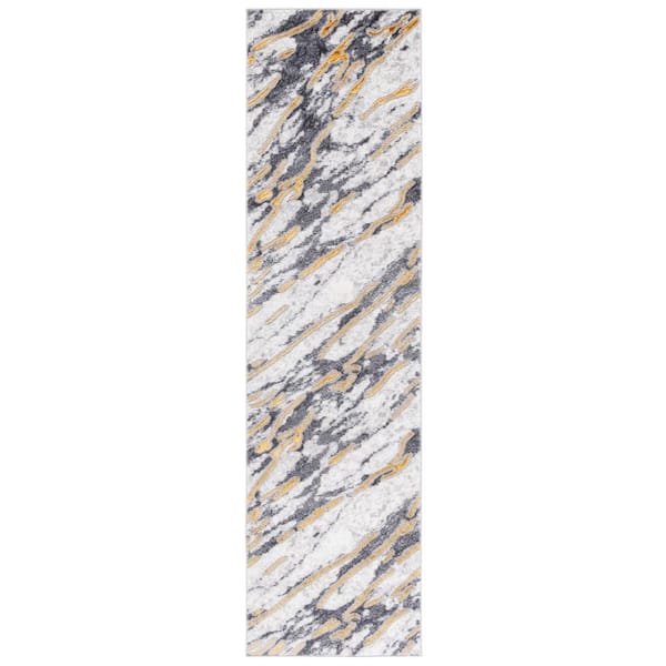 Amelia 700 2 ft. x 8 ft.Ivory/Gray Abstract Runner Rug