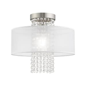 Bella Vista 1 Light Brushed Nickel Semi Flush Mount