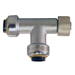 1/4 in. Chrome-Plated Brass Push-To-Connect x 1/4 in. Push-To-Connect x 3/8 in. Compression Stop Valve Tee