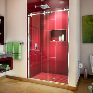 Enigma Sky 44 to 48 in. W x 76 in. H Frameless Sliding Shower Door in Polished Stainless Steel