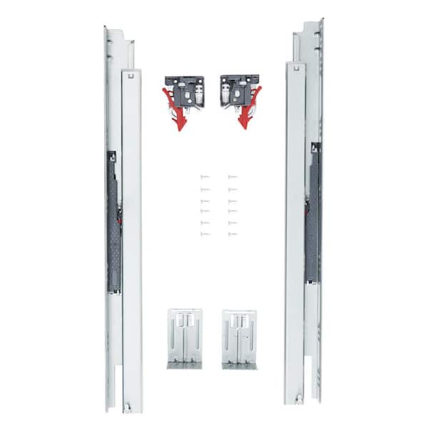 21 In. Drawer Bottom Side Mount Rails, Steel, Full Ball Bearing, Soft-Close, 10-Pack, Drawer Slides, 2025 Update