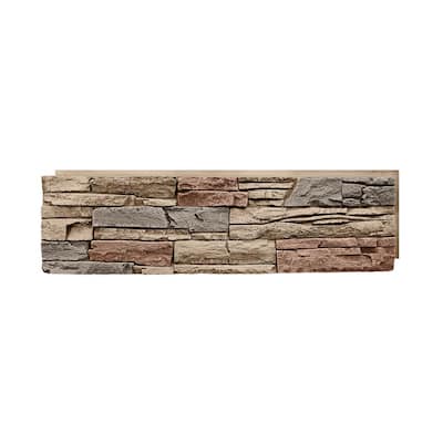 Stacked Stone Desert Sunrise 12 in. x 42 in. Faux Stone Siding Panel