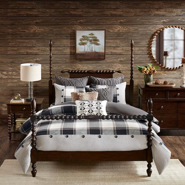 MADISON PARK Signature Urban Cabin Brown Cotton King Jacquard Comforter Set