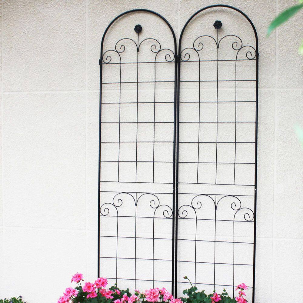 86.7 in. Black Metal Garden Trellis for Climbing Plants Rustproof Outdoor Flower Support (4-Pack) price history on PriceWatchPro