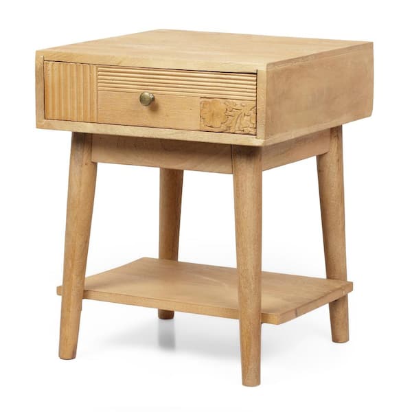 Noble House Parrott 1-Drawer Natural Nightstand