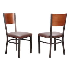 Luther Brown Upholstered Metal Side chair (2pk)
