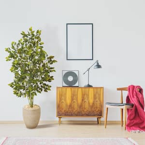 53 in. Ficus Artificial Tree in Sand Colored Planter