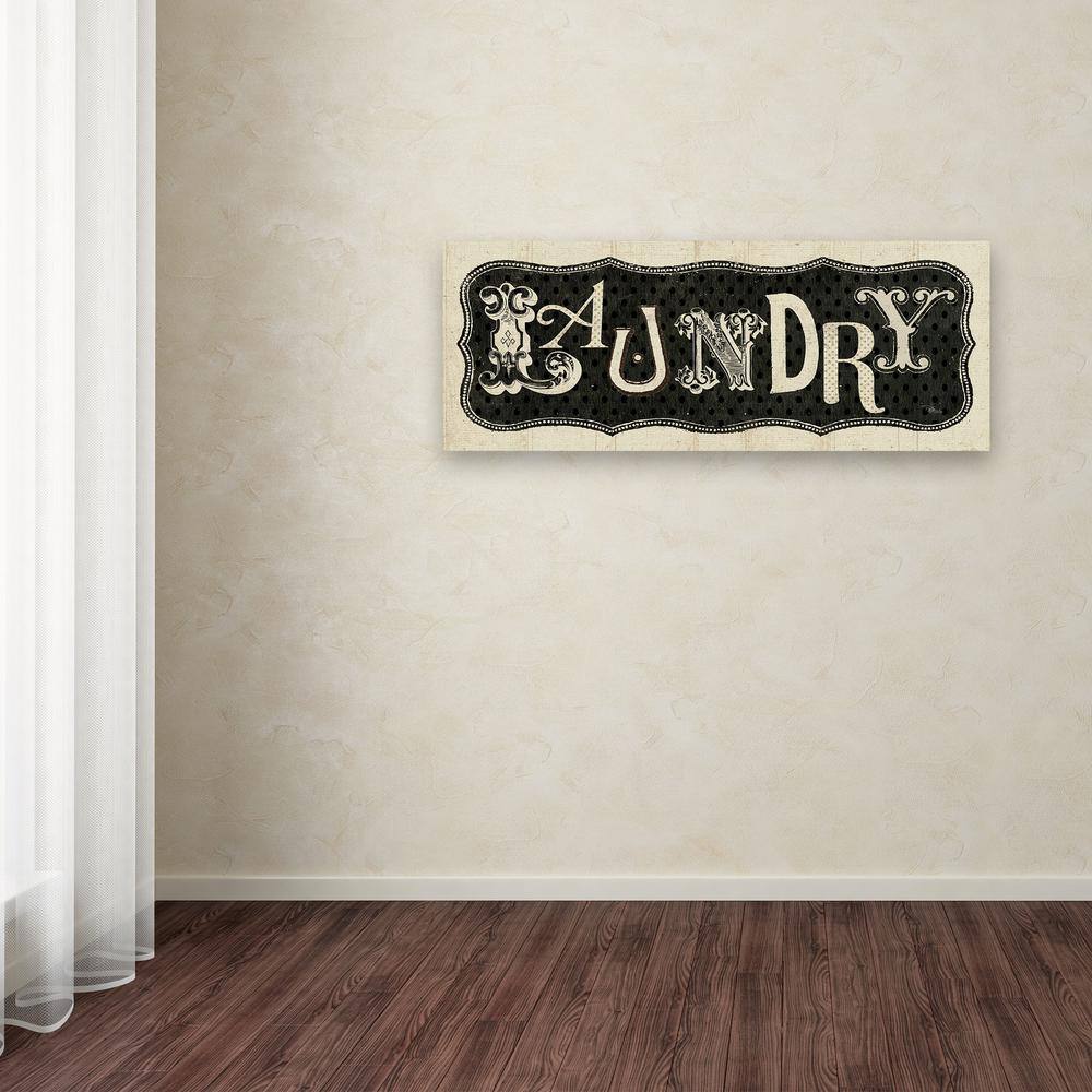 Black and White Canvas Laundry Sign Art