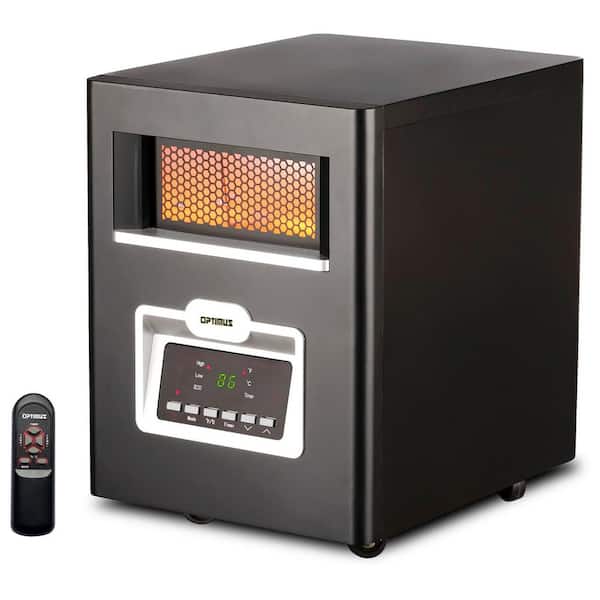 Optimus 1320-Watt Electric Compact Infrared Quartz Space Heater with Remote and LED Display