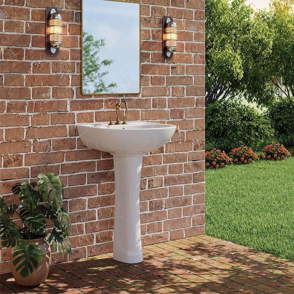 HOROW W x D Round Ceramic Pedestal Combo