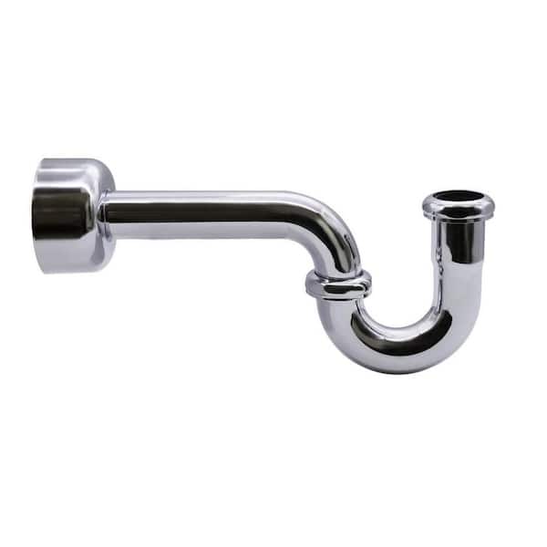 Westbrass 1-1/4 in. x 1-1/4 in. Brass P-Trap with Flange in Polished Nickel