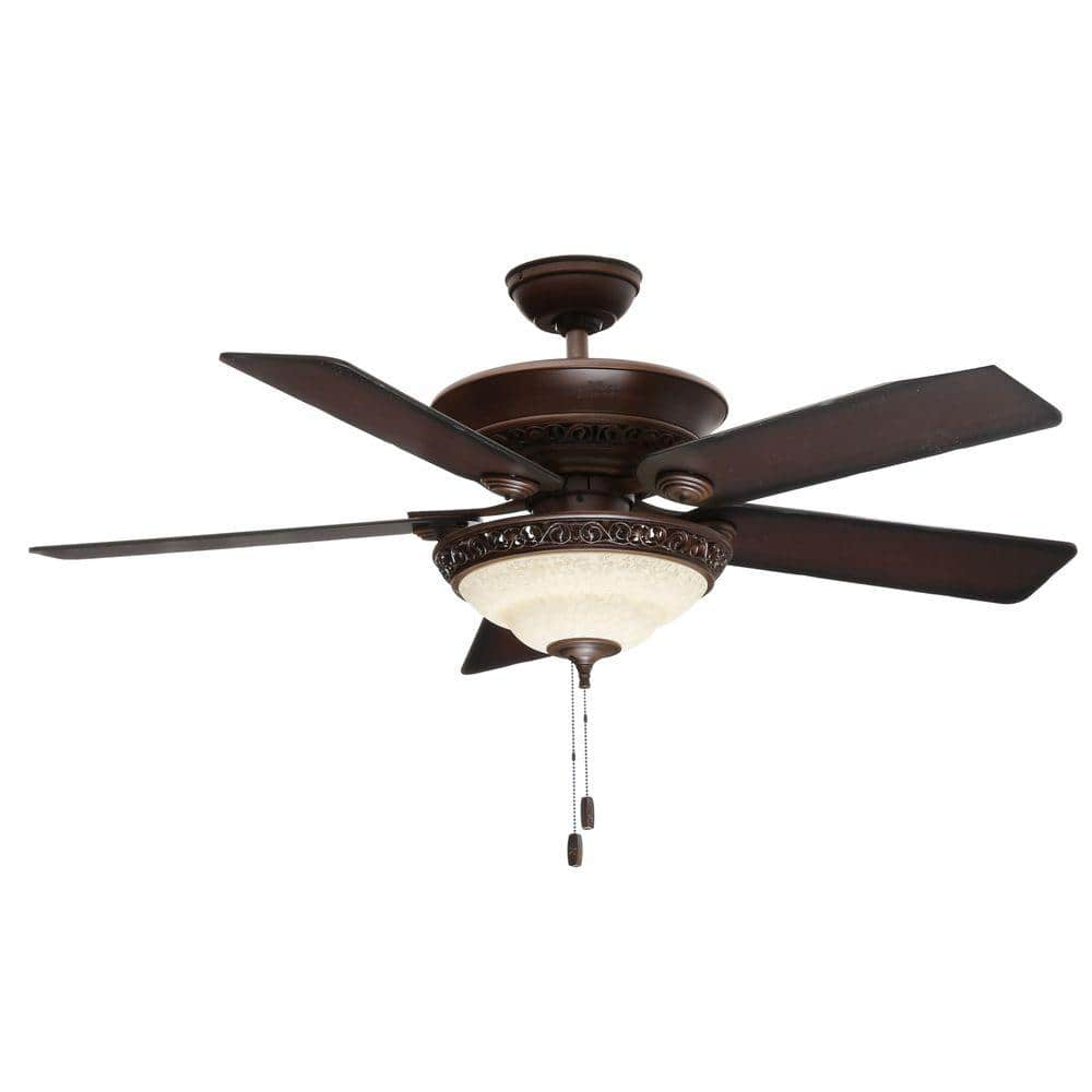 Hunter Italian Countryside 52 In Indoor Cocoa Bronze Ceiling Fan With Light Bundled With Handheld Remote Control 53200r The Home Depot