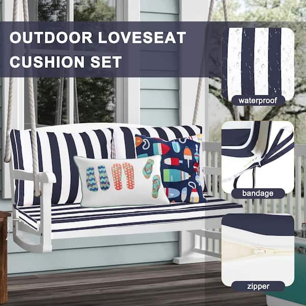 YLLN 24 x 18 in. Outdoor Loveseat Cushion Set-Waterproof, Fade