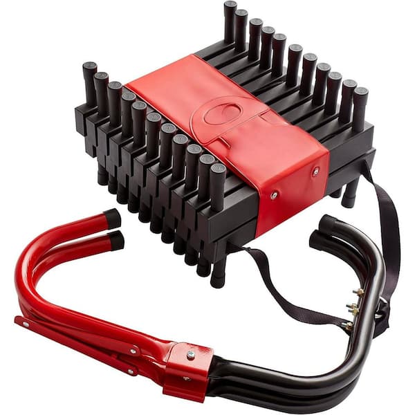 24 ft. 3-Story Retractable Fire Escape Ladder 375 lbs. Load Capacity Strong and Durable with Anti-Slip Rungs Black