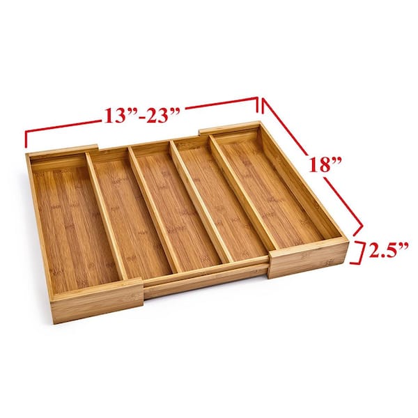 Simply Bamboo Brown Expandable Organizer Tray - 17.7