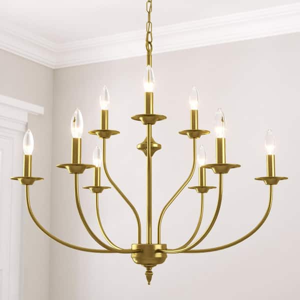 Maxax Boise 9-Light Brass Candle Style Classic or Traditional Chandelier