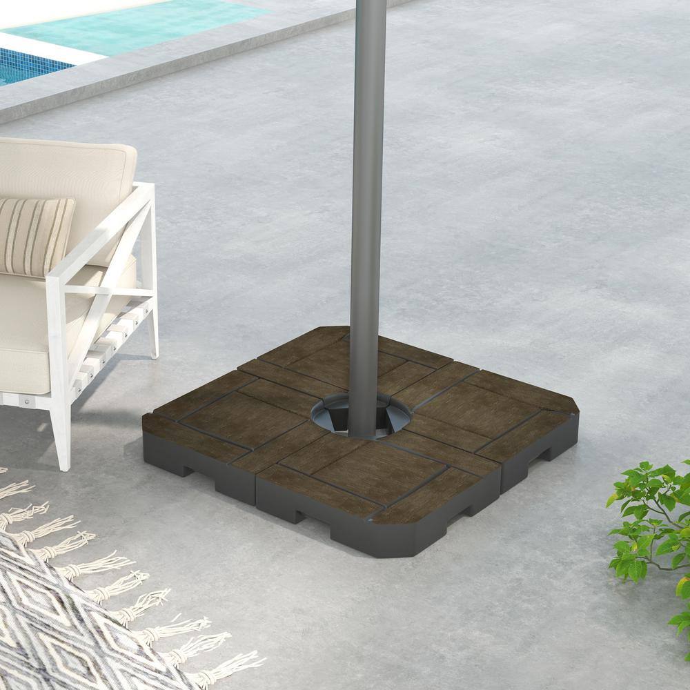 Brown HDPE Fillable Patio Umbrella Base Weights Set