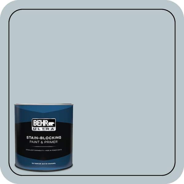 BEHR ULTRA 1 qt. #ICC-46 Soft Denim Satin Enamel Exterior Paint & Primer