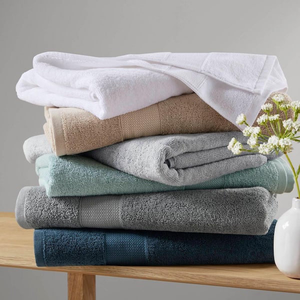 Premium Turkish Cotton 6-Piece White Solid Bath Towel Set
