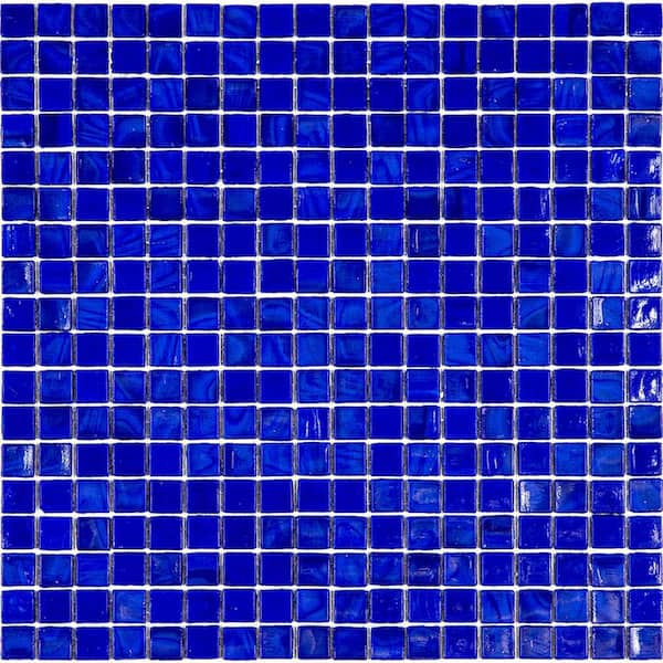 Apollo Tile Skosh 4 in. x 6 in. Glossy Royal Blue Glass Mosaic Uniform square Wall & Floor Sample Tile (0.13 sq. ft./Piece) (1-Pack)