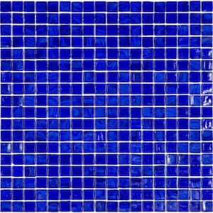 Skosh Glossy Royal Blue 11.6 in. x 11.6 in. Glass Mosaic Wall and Floor Tile (18.69 sq. ft./case) (20-pack)