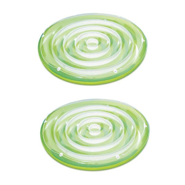 Polygroup Green Inflatable Summer Waves Splash Island Swirl Ring Pool Tube Float (2-Pack)