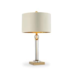 29.5 in. Gold Perspicio Solid Crystal Column Table Lamp