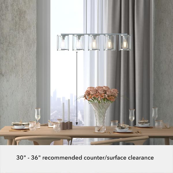 Hunter Astwood 5-Light Brushed Nickel Glam Led Chandelier
