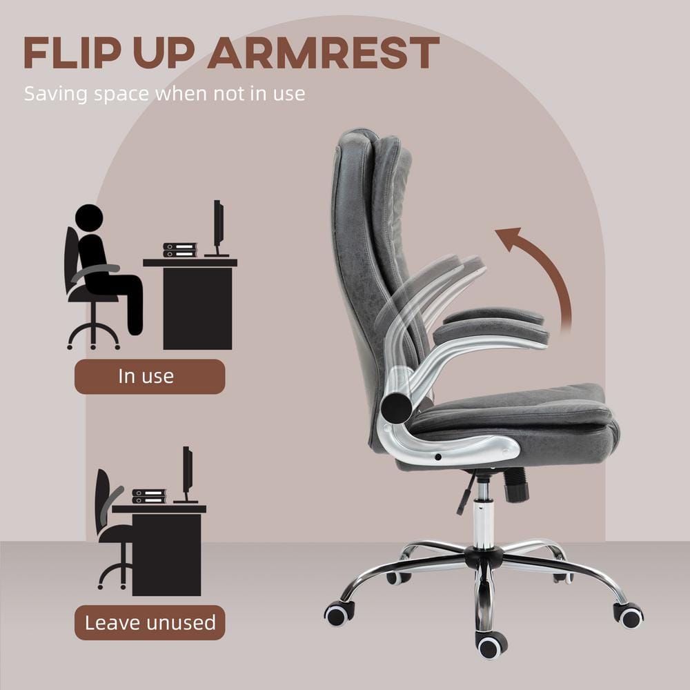 Gray Faux Leather High Back Executive Swivel Office Chair