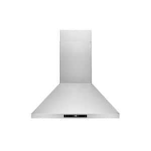 30 in. Convertible Wall Mount Range Hood with Changeable LED Touch Control Baffle Filters in Stainless Steel