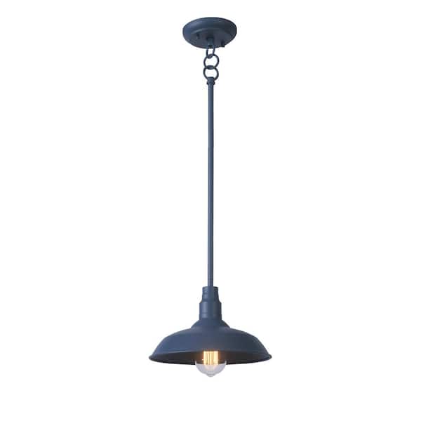 Home Decorators Collection Bell Ridge 10 in. 1-Light Blue Outdoor Mini Pendant