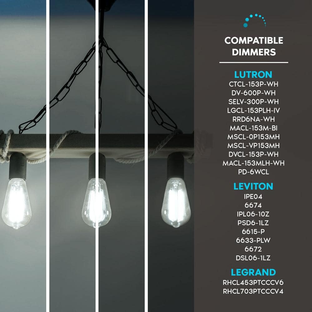 Vintage Clear Glass Dimmable LED Edison Bulbs Set