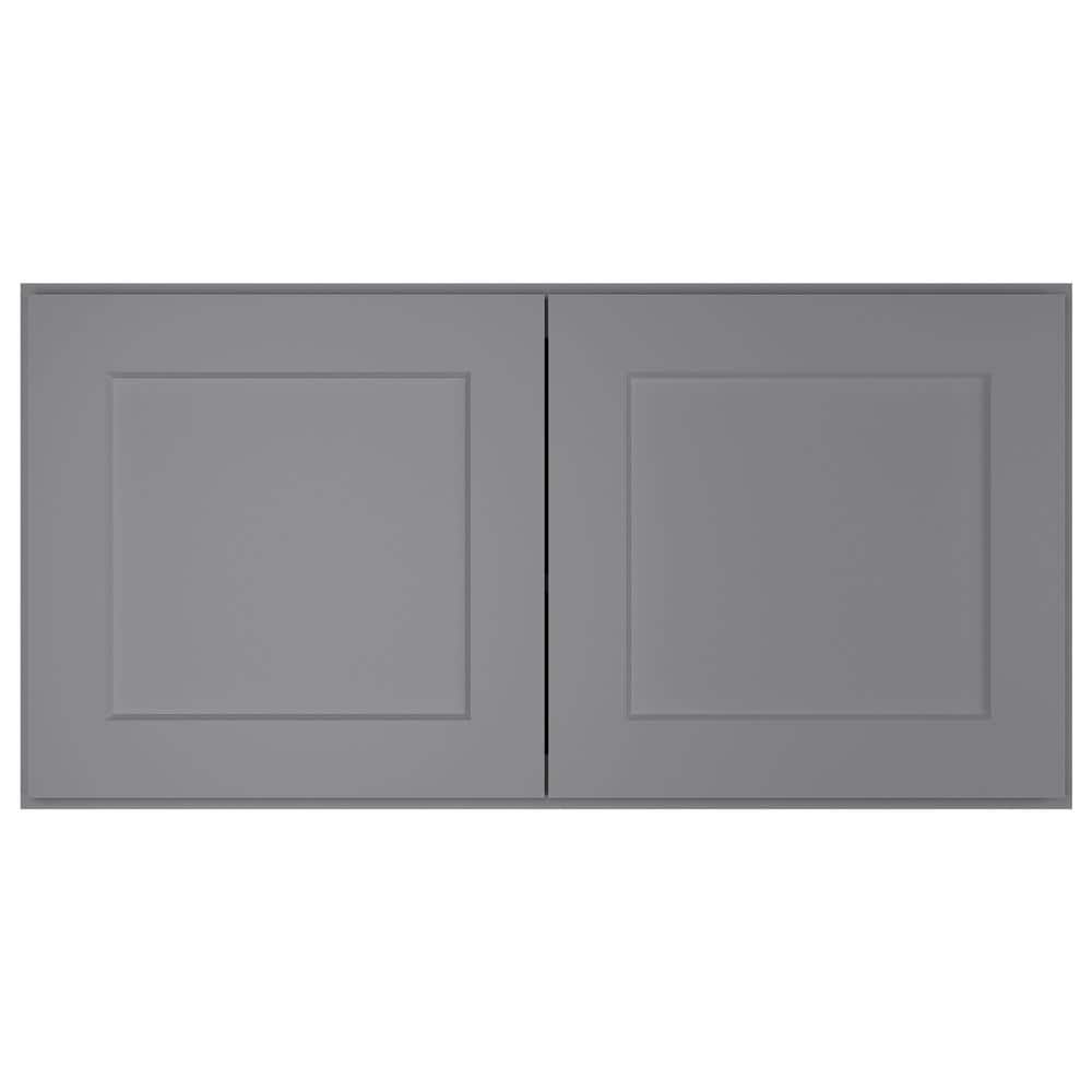 36 in. W X 24 in. D X 18 in. H in Shaker Grey Plywood Ready to Assemble Wall Bridge Kitchen Cabinet with 2 Doors price history on PriceWatchPro