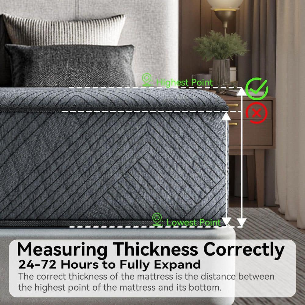 Cooling Innerspring Queen Medium Memory Foam 10 in. Bed-in-a-Box Mattress - thumbnail 7