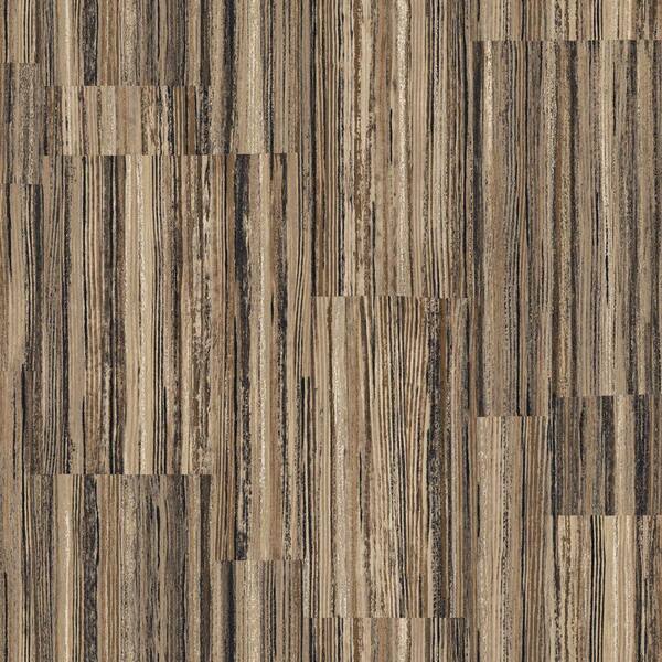 The Wallpaper Company 8 in. x 10 in. Brown Earth Tone Patchwork Stripe Wallpaper Sample