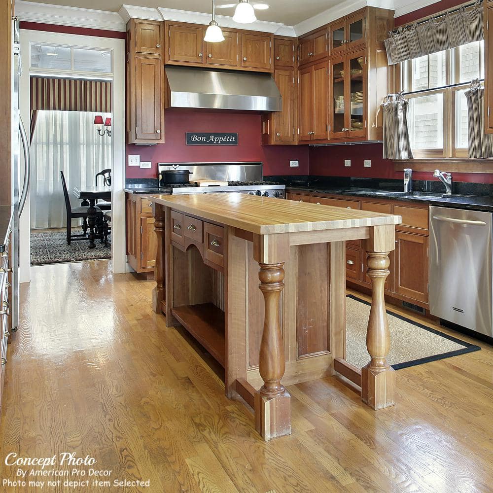 Unfinished Solid Rubberwood Full Round Kitchen Island Leg