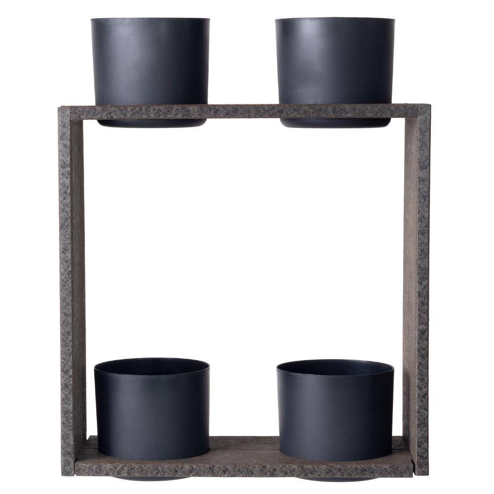 Urban Garden 2 12 in. Coffee Brown Composite Resin Garden Case with 4-Pots Wall Planter (2-Pack) price history on PriceWatchPro