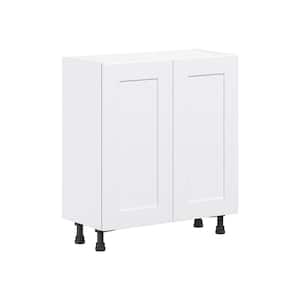 Wallace Painted Warm White Shaker Assembled Shallow Base Kitchen Cabinet with Door (30 in. W x 34.5 in. H x 14 in. D)